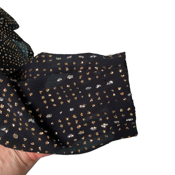 VTG 90s Y2K Petites Top Small Wrap Tie Front Glitter Fairy Whimsigoth Party Glam - Picture 5 of 10